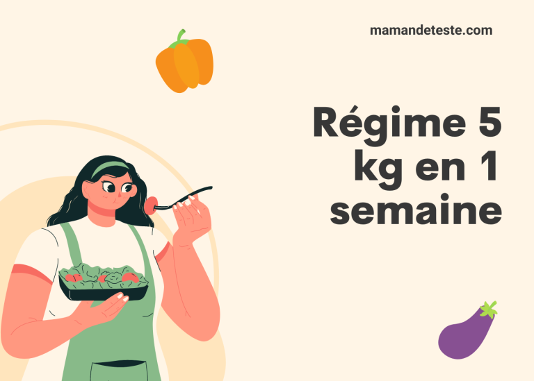 Régime 5 kg en 1 semaine menu