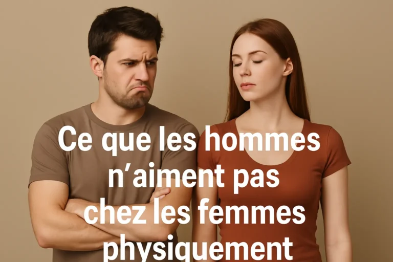 ce que les hommes n'aiment pas chez les femmes physiquement