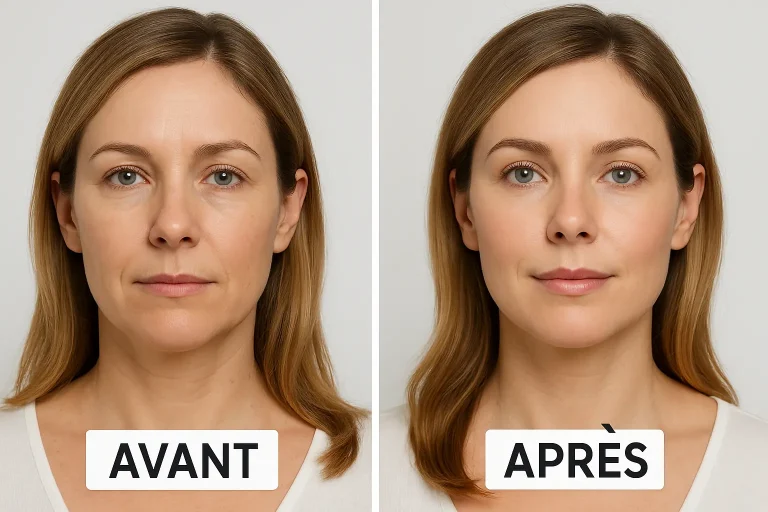 injection pommette femme avant après