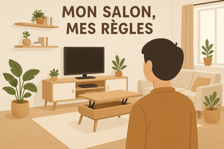 Canapé scandinave et astuces gain de place salon