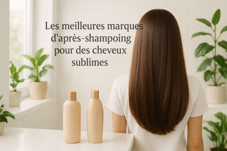 Marques d'après-shampoings cheveux lumineux salle de bain moderne