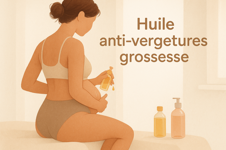 Huile anti vergetures grossesse femme enceinte