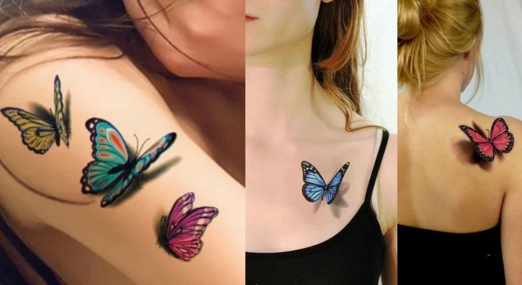 tatouage papillon 3D