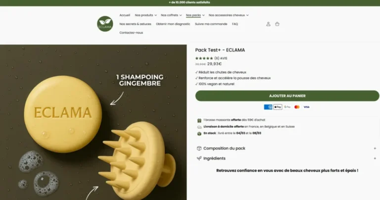 Eclama est une marque française de soins capillaires