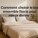 Scène de chambre moderne pour choisir ensemble literie et mieux dormir