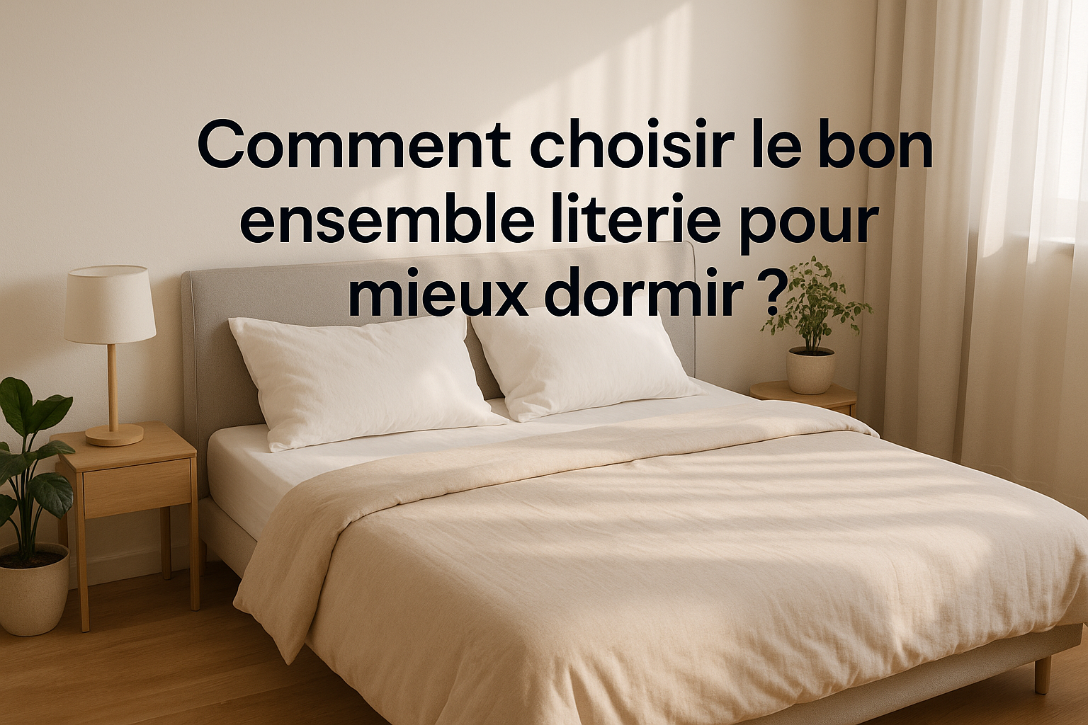 Scène de chambre moderne pour choisir ensemble literie et mieux dormir
