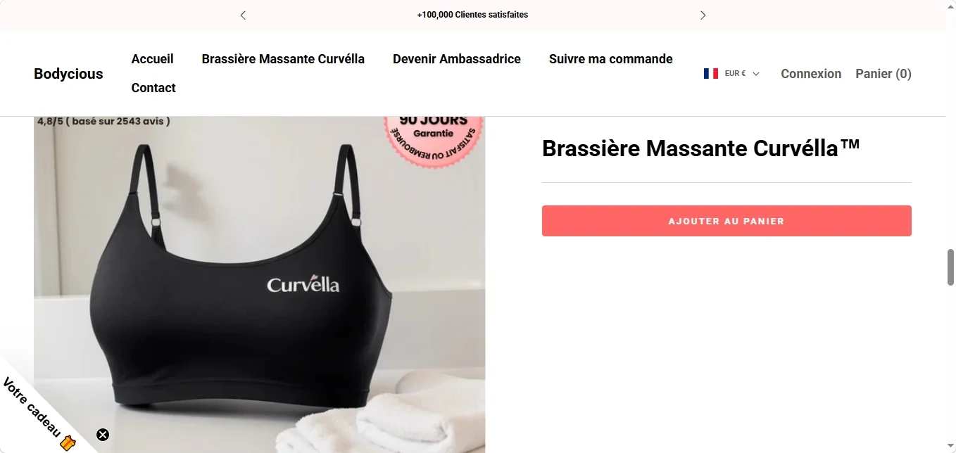 Bodycious avis complet sur la brassière Curvélla et la fiabilité du site