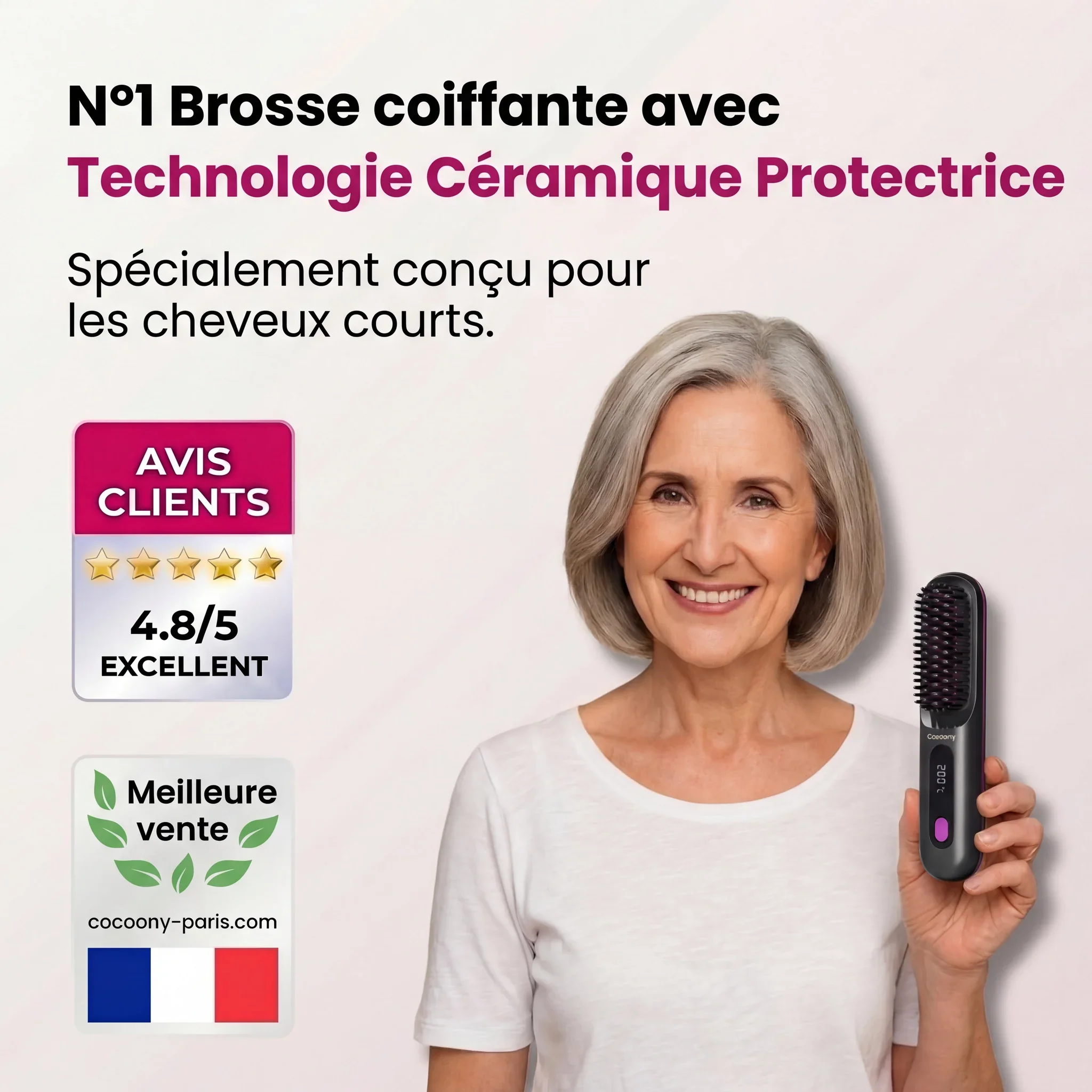 Cocoony avis sur la brosse chauffante pour cheveux courts