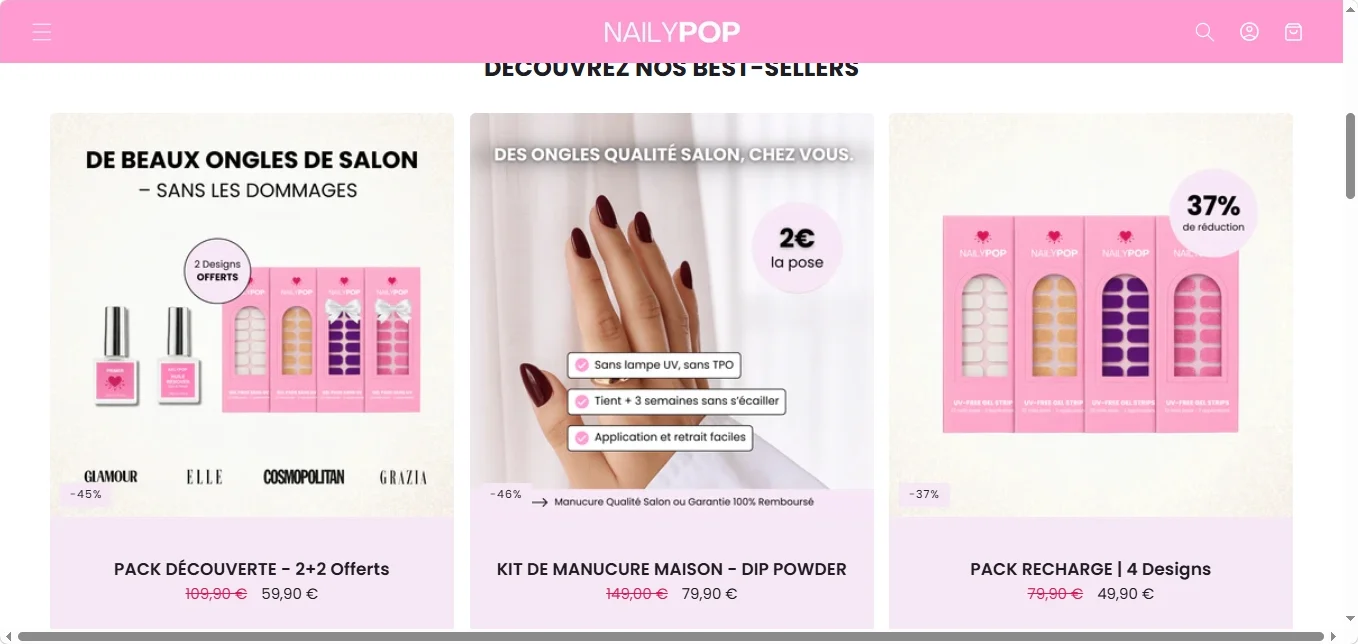 Nailypop avis sur les kits gel pads et dip powder