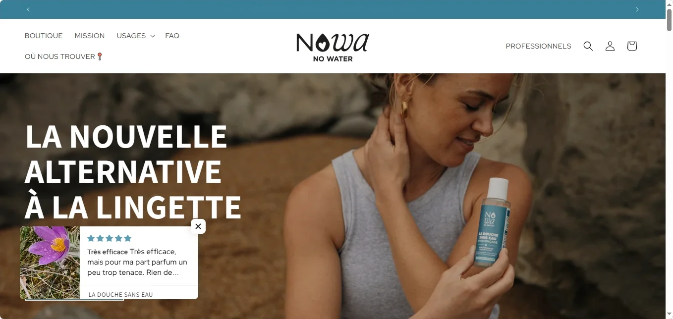 Nowa no water avis complet sur le gel douche sans rinçage