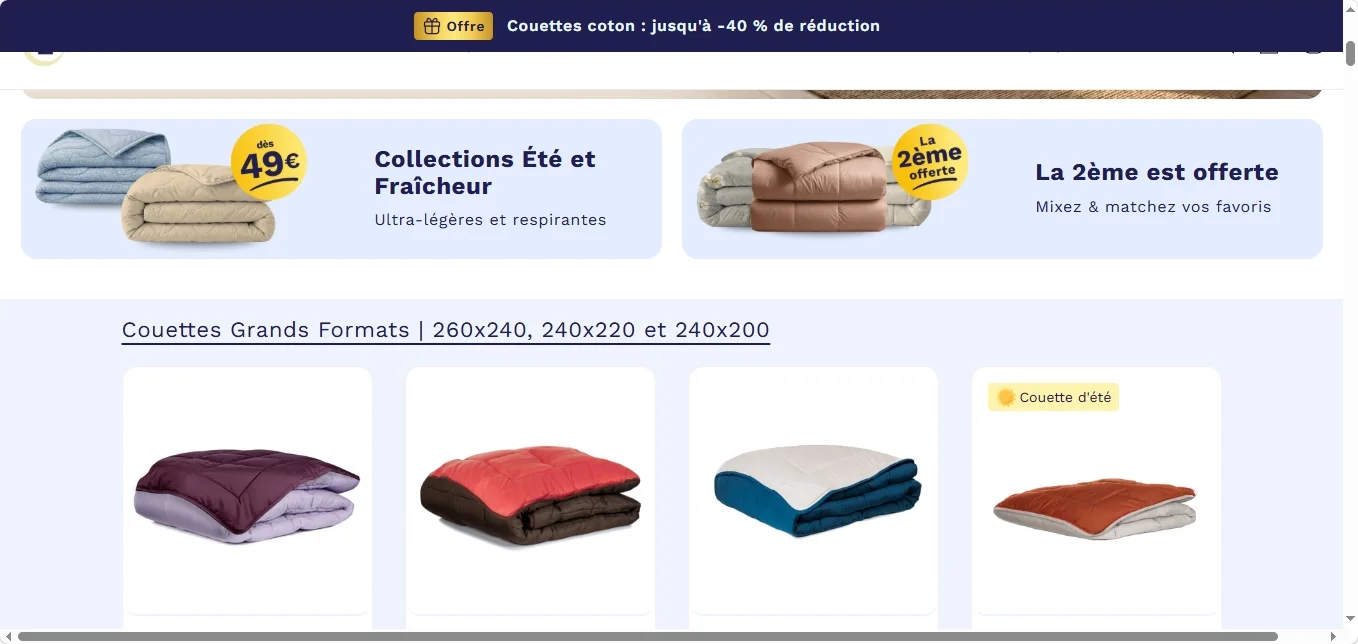 Zelesta France avis sur les couettes sans housse