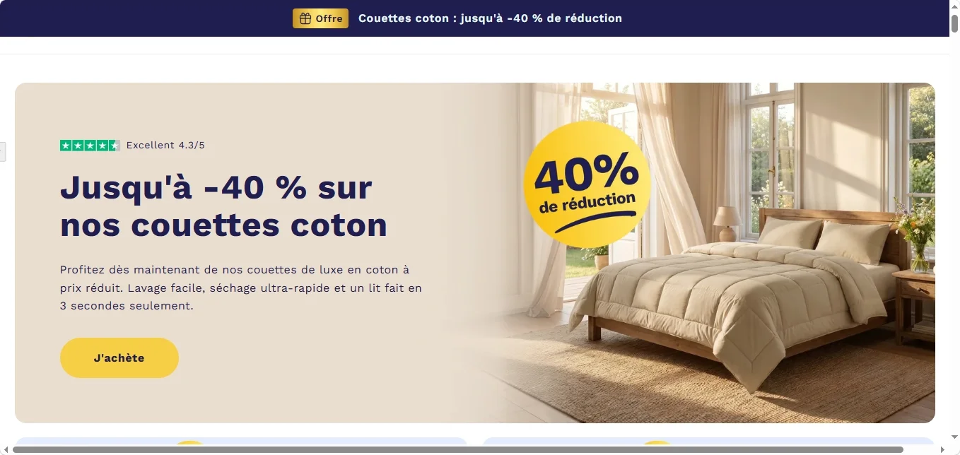 Zelesta France avis sur les couettes sans housse